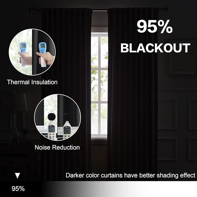 Black out Curtain Drapes 108 Inch Length, 52x108 Inch, 2 Panels | 9 FT Long - Image 6