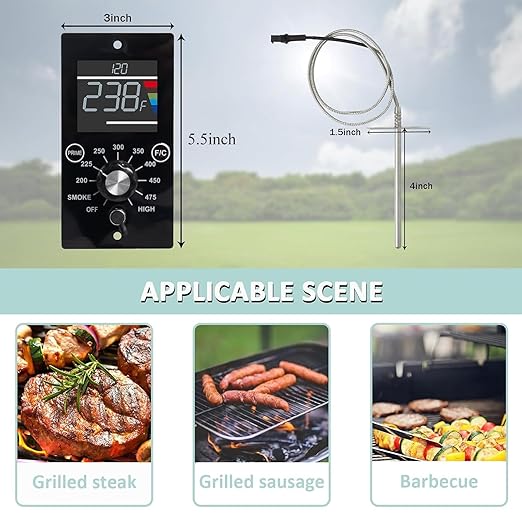 Upgrade Digital Control Board Kit Compatible with Pit Boss Tabletop Wood Pellet Grills Mahogany 150PPS BBQ Replacement Control Panel Temperature Controller with RTD Temperature Sensor Probe