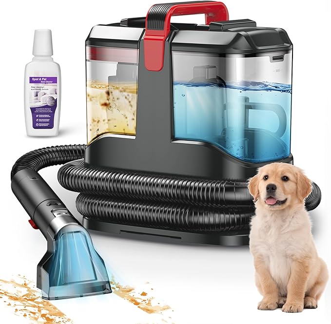 C9 Portable Carpet & Upholstery Cleaner Machine, Spot and Stain Deep Cleaner with Remover Formula for Pets,Stairs,Couch Area Rugs,Upholstery,Car Seat