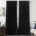 Timeper Black Velvet Curtains W62 x L96 inches 2 Panels, Back Tab & Rod Pocket by Timeper