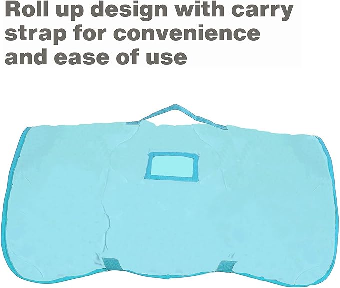 EVERYDAY KIDS Toddler Nap Mat with Removable Pillow -Underwater Mermaids- Carry Handle with Fastening Straps Closure, Rollup Design, Soft Microfiber for Preschool, Daycare Sleeping Bag, Ages 2-6 years