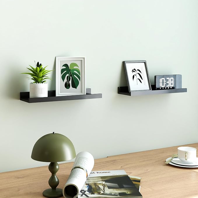 Black Floating Shelves for Wall Decor, 14 in Shelf - Image 2