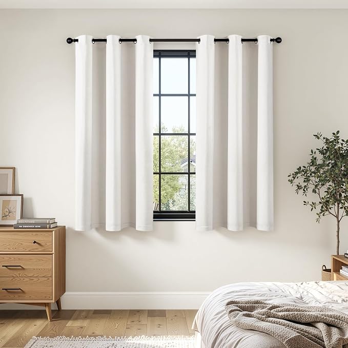 Ivory Blackout Curtains for Bedroom Living Room W40 x L63 Inch | 63 Inch Long - Image 6