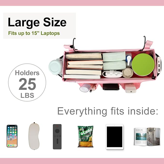 Surblue Bedside Organizer with Hook & Caddy Hanging Storage Bag with Adjustable - Image 3
