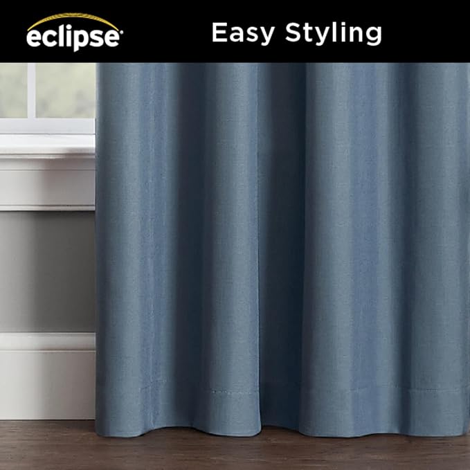 ECLIPSE Kendall Modern Blackout Thermal Rod Pocket Window Curtain - Image 6