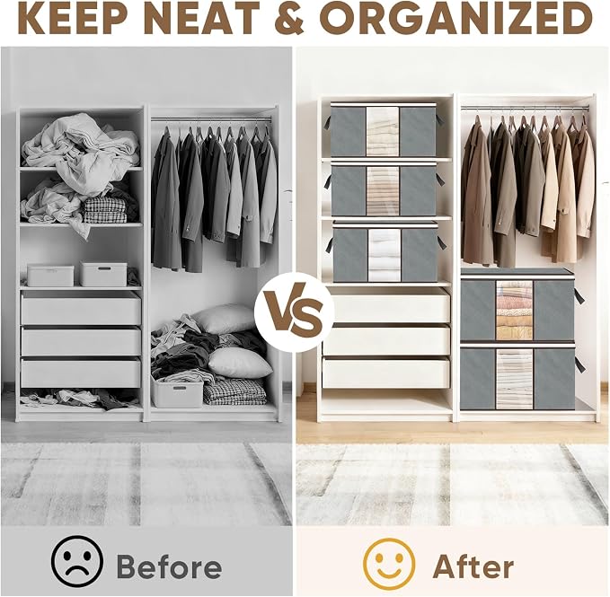 BALEINE 4 Pack Clothes Storage Bags, 24 Gallon Storage Containers - Image 7