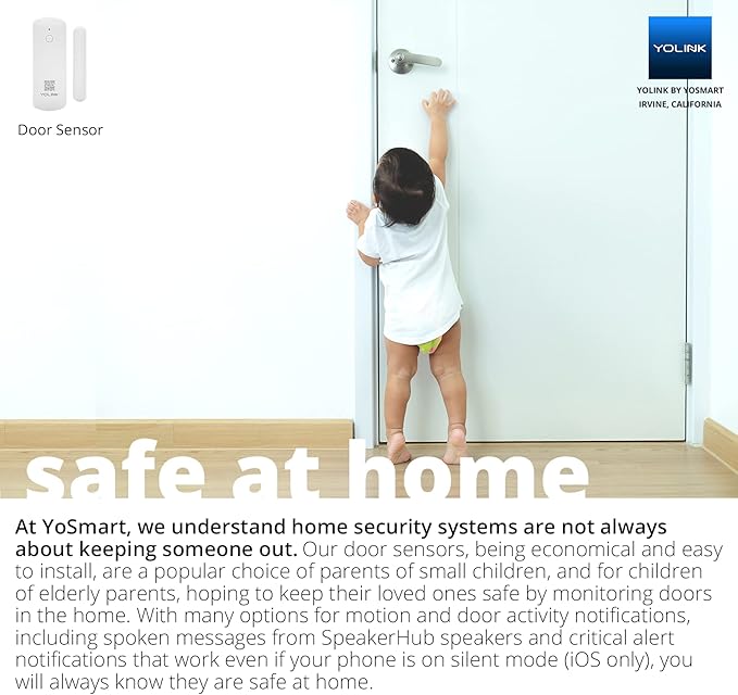 YoLink LoRa Smart Door & Window Sensor: Up to 1/4 Mile Open-Air Range, Door Left-Open Reminders, up to 5 Year Battery Life, Alexa, IFTTT, Home Assistant, Home Security, Hub Required