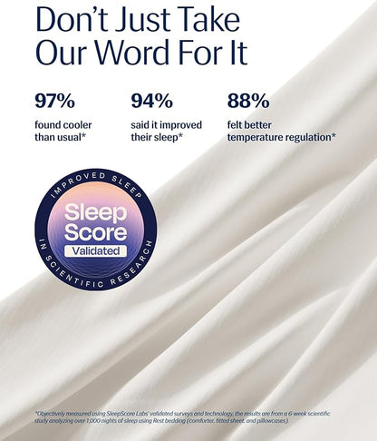 REST® Evercool® Cooling Comforter, King/Cali King, Blanket for Hot Sleepers, All Season Bedding to Keep Cool for Night Sweats, Breathable Lightweight Duvet, 106x90 Inches, Arctic White