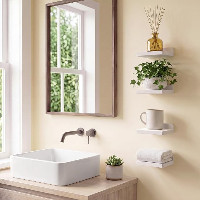 Fixwal Small Floating Shelves for Wall Decor | Rustic wood shelf for displaying - Image 7
