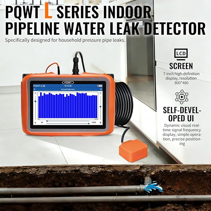 PQWT-L30 Home Use Pipeline Water Leak Detector with Square Sensor