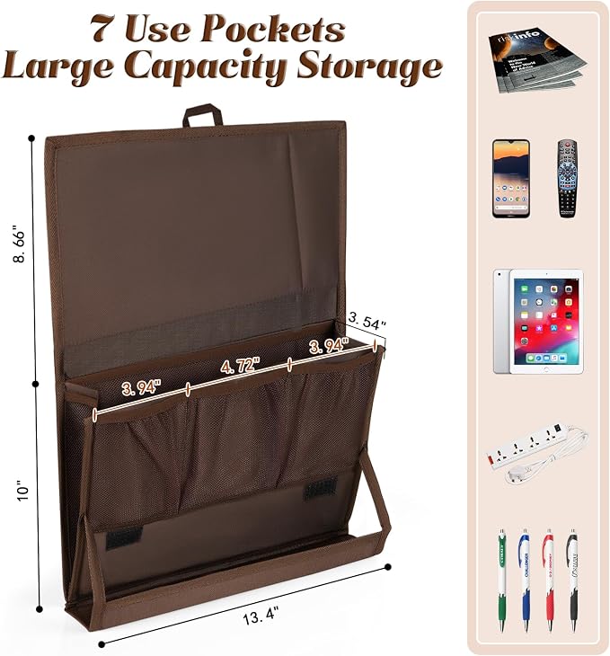 Bedside Caddy Organizer for Dorm Bed Rails - Image 2
