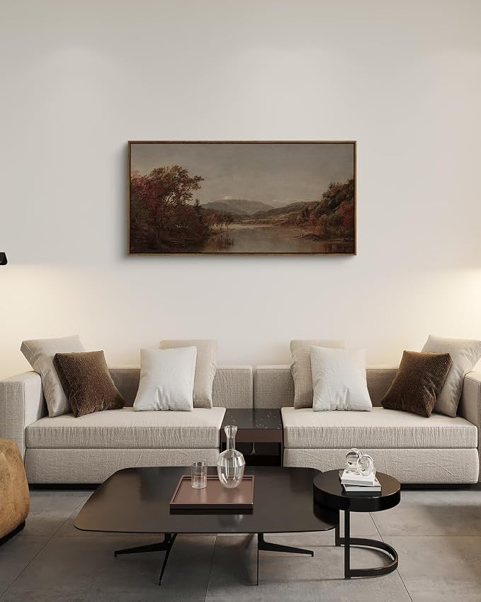 InSimSea Extra Large Framed Vintage Wall Art, Fall Nature Landscape, 20x40In | - Image 7