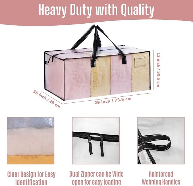 VENO Heavy Duty Moving Bags, Storage Bags, Easy Visibility, 2 Pack | Packing - Image 3