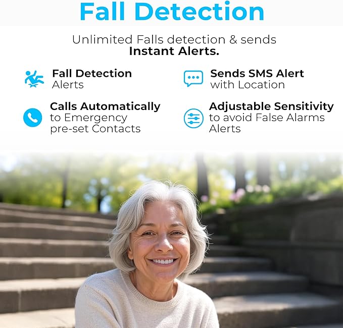 SecuLife SOS Wristband,Fall Detection, GPS Safety Bracelet for Seniors – SOS Button, Geo-Fencing, 2-Way Calling & Caregiver Tracking – Medical Alert Device, Simple & Reliable Alert System