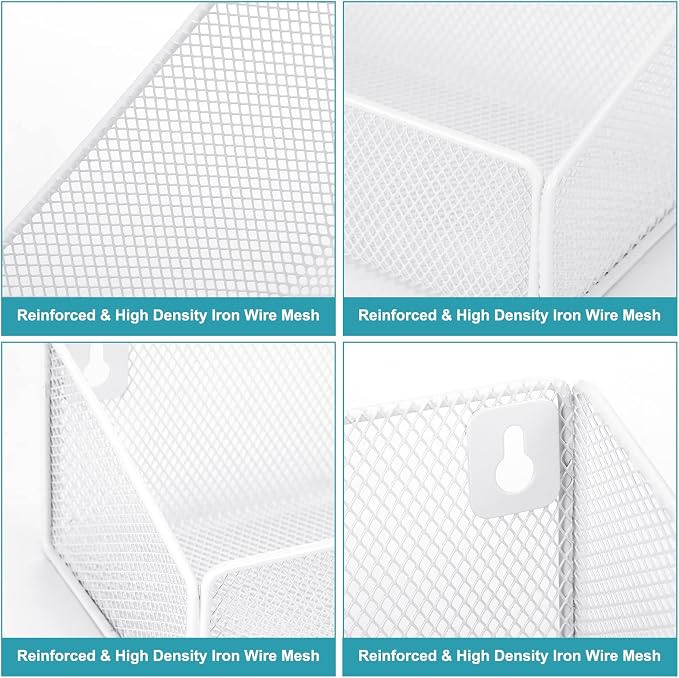 Rtteri 2 Sets Bedside Shelf Caddy Metal Hanging Storage Basket Organizer - Image 4