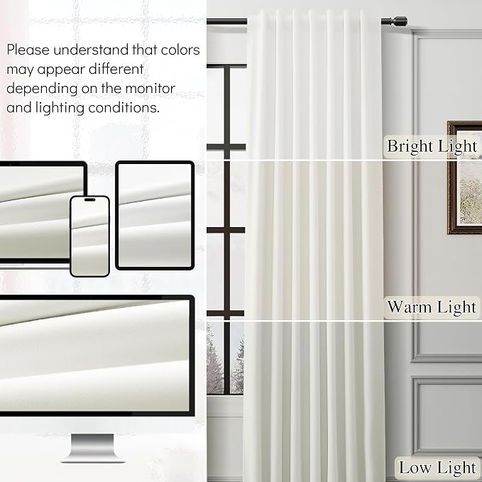 Ivory Linen 100% Blackout Curtains - Image 8