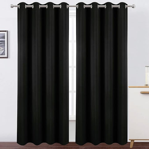 100% Blackout Black Curtains - Image 2