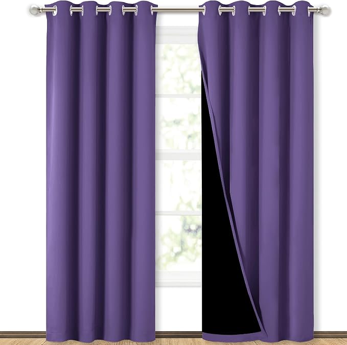 NICETOWN Full Shading Curtains 90" Long 2 Panels Set by NICETOWN