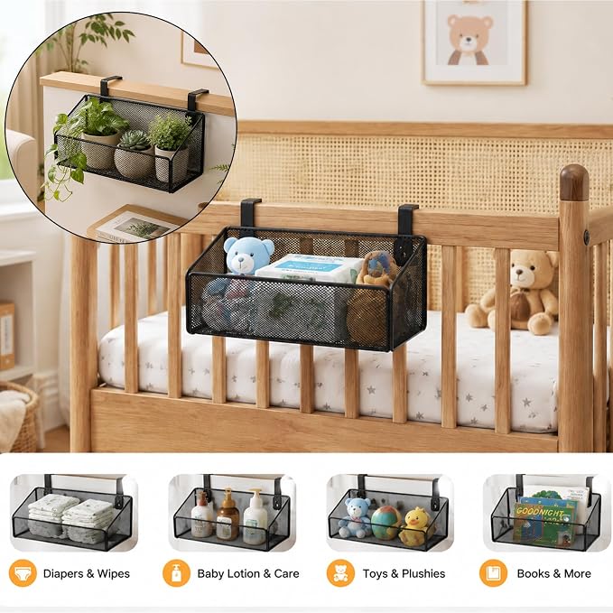 2 Pcs Hanging Bedside Caddy Shelf - Image 6