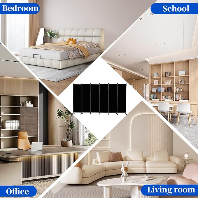 Room Divider 6FT 6 Panel Folding Wall Divider - Image 7