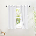 NICETOWN 100% Blackout White Curtains 48 inch Long, Grommet Thermal Window by NICETOWN