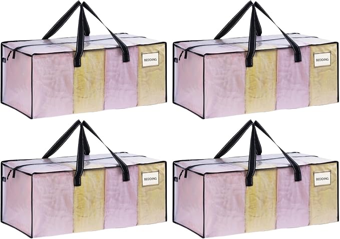 VENO Heavy Duty Moving Bags, Storage Bags, Easy Visibility, 4 Pack | Packing by Veno