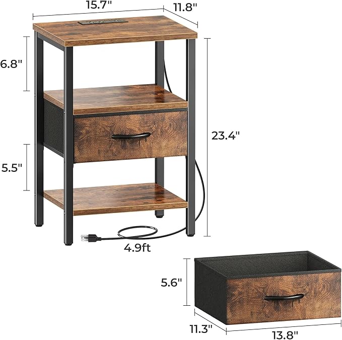 SUPERJARE Nightstand Set of 2 - Image 3
