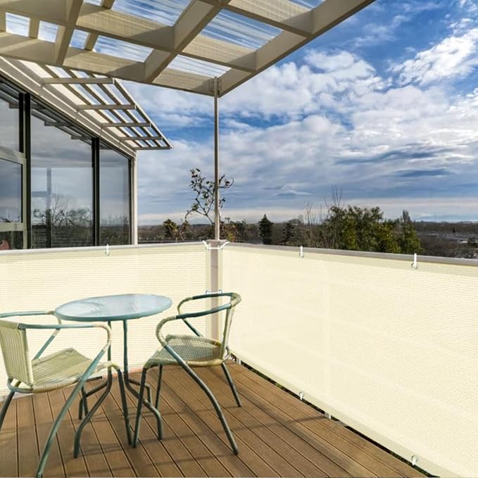 3'x25' Brown Balcony Privacy Screen Fence Windscreen 90% UV Block | 90% privacy - Image 6