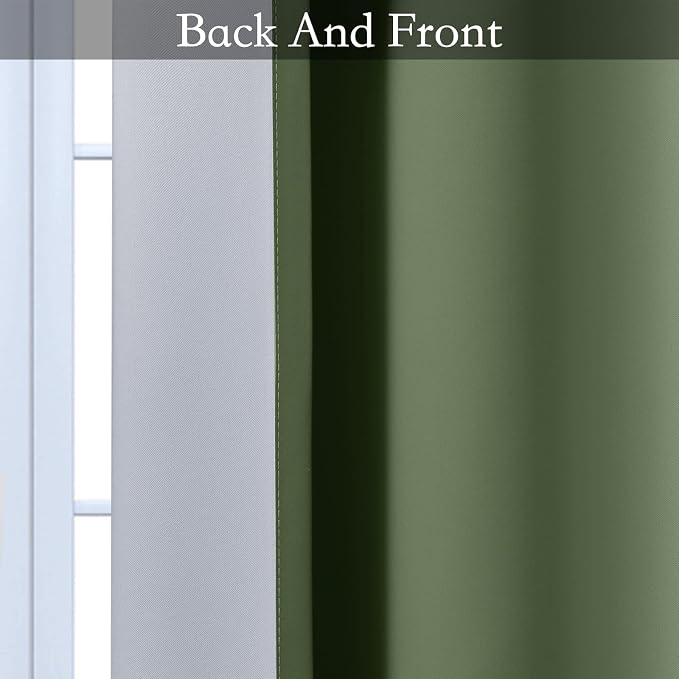 SimpleHome Ombre Curtains Sage Green to Grey White - Image 6