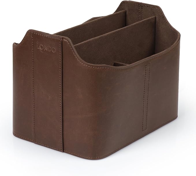Londo PU Leather Remote Control Holder, Office Supplies Desk Organizer by Londo