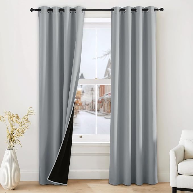 NICETOWN Grey Blackout Curtains - Image 6