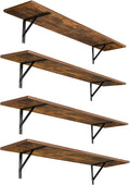 Long Wall Shelves, 47.3Inch Wooden Wall Mounted Shelves, Metal Brackets by DINZILVJ