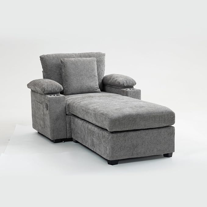 58'' Chaise Lounge Chair Indoor, Cloud Arm Chair - Image 7