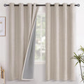 YoungsTex Linen Blackout Curtains 52 X 72 Inch Length, Oatmeal Room Darkening by YoungsTex