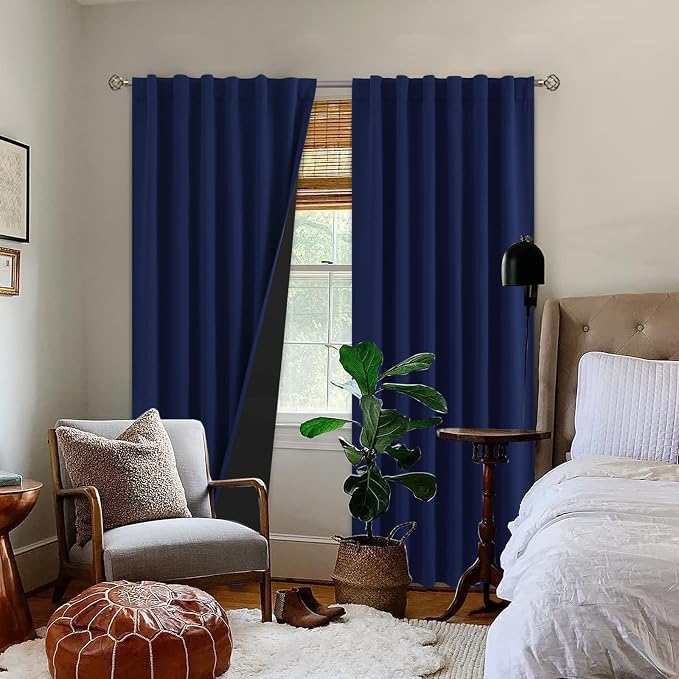 BGment Navy Blue 100% Blackout Curtains 84 Inches Long - Image 2