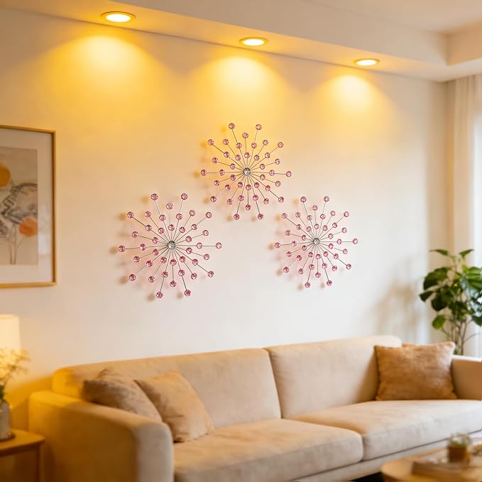 ZEXUIRU 3 Set Silver Starburst Wall Art - Image 5