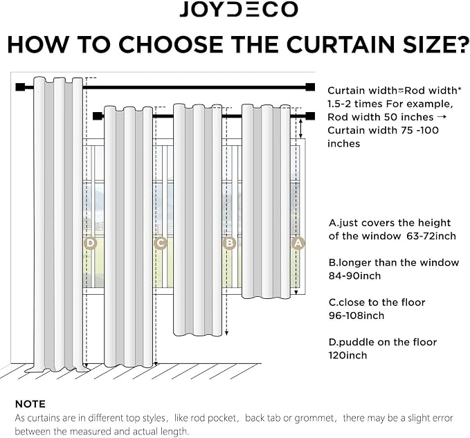 Joydeco Blackout Room Divider Curtains, Extra Wide Sliding Door Drapes Living - Image 9