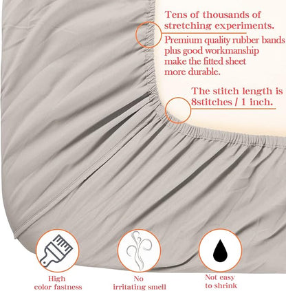 NTBAY Toddler Bedding Set - 4 Piece Soft and Breathable Crib Bedding Set for Boys and Girls, Includes Quilted Comforter, Fitted Sheet, Flat Top Sheet and Envelope Pillowcase, Smoke Grey