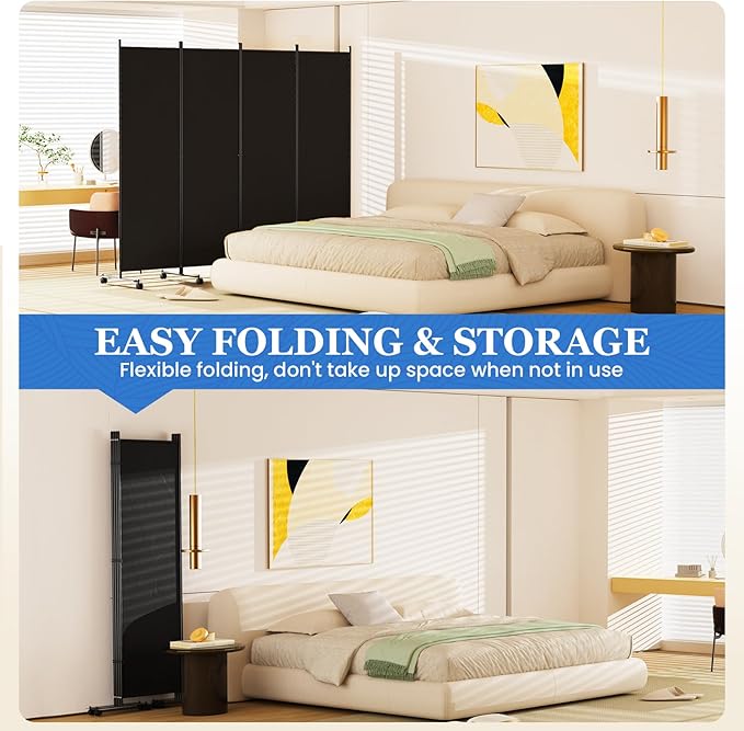 SUNALLY Room Divider Privacy Screens, 8 Panels Dividers - Image 5