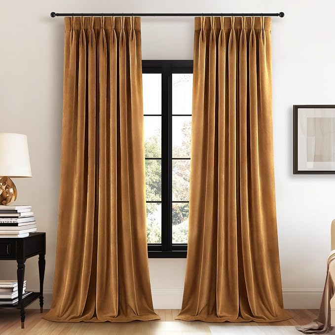 90 Inch Long Velvet Blackout Curtains by Unknown