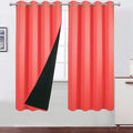 100% Blackout Curtains 52 x 63 Inch/Coral Curtains 2 Panels by Lemomo