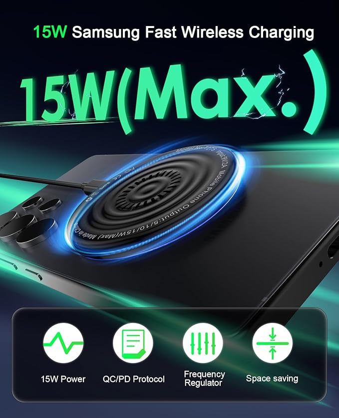 Wireless Charger 2Pack 6FT 15W Samsung Magnetic Wireless Charger Fast Charging Pad for Samsung Galaxy S25 Ultra/S24 FE/S23 Ultra/S22/S21/Z Google Pixel 9 8a 7a 8 7 Pro | Strong Magnet Technology
