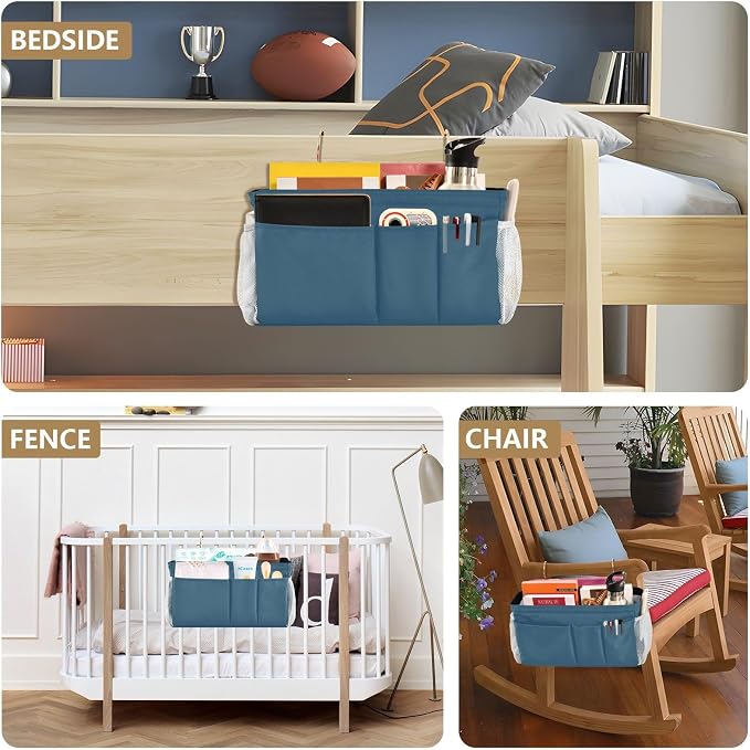 DOMIKING Caribbean Blue Bedside Caddy - Image 8