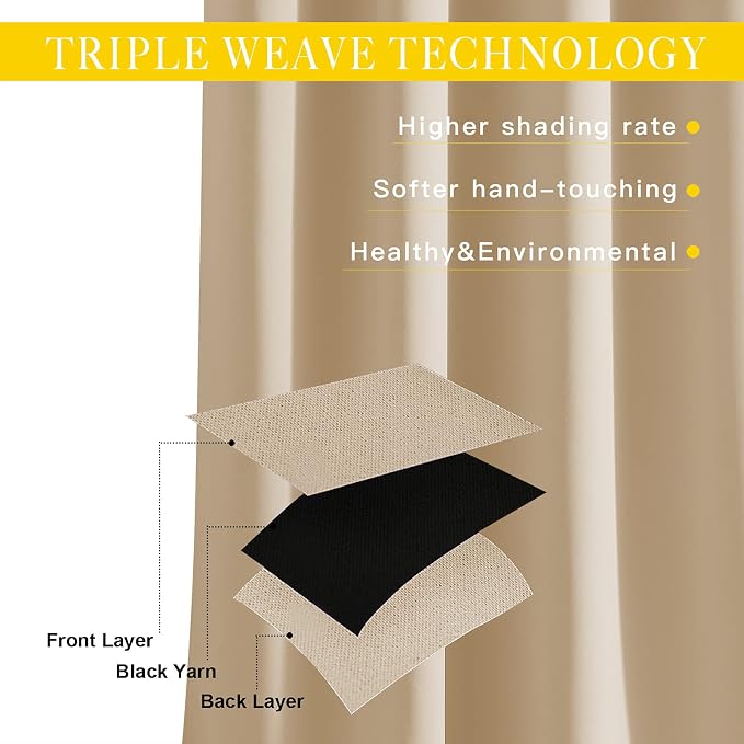 NICETOWN Room Darkening Extra Wide Curtain 102 inch Length, Grommet Thermal - Image 4