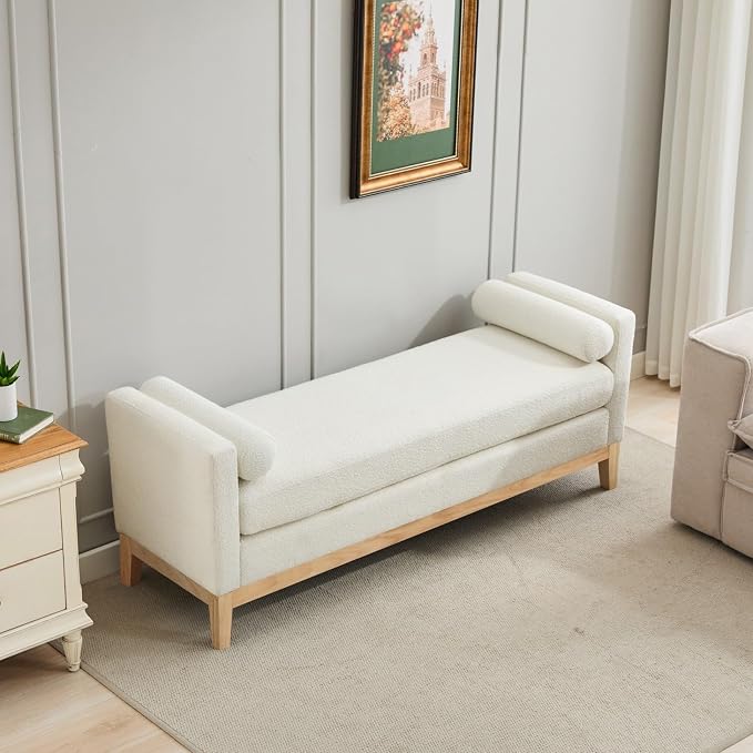 KEIKI Oversize Boucle Bench Ottoman - Image 4