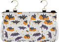 White Halloween Bats and Stars Bedside Caddy by QwThum