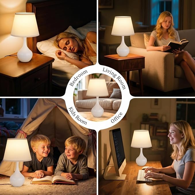 16.1" Touch Table Lamp for Nightstand, 3 Way Dimmable Small Bedroom Lamp | - Image 5
