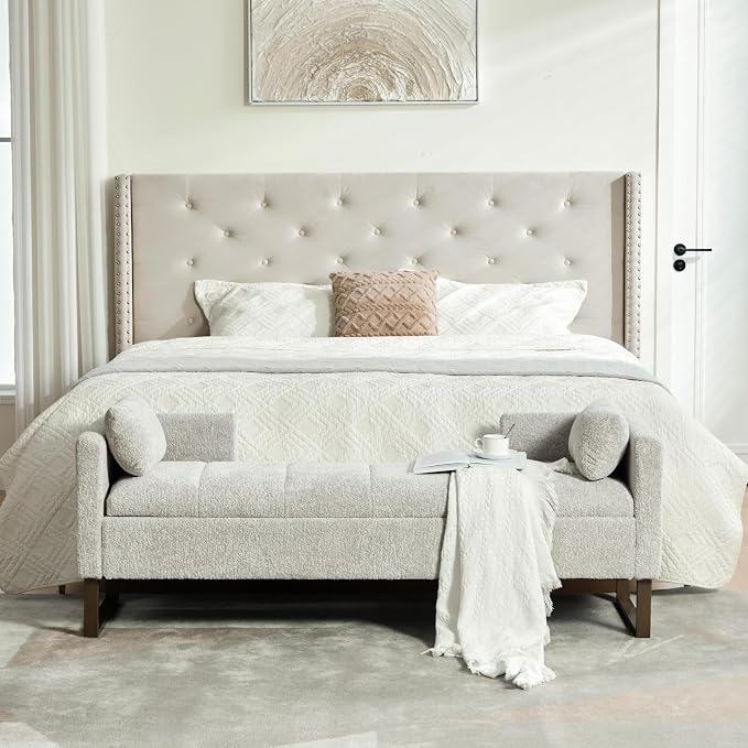 64" King Size End of Bed Storage Bench - Image 7