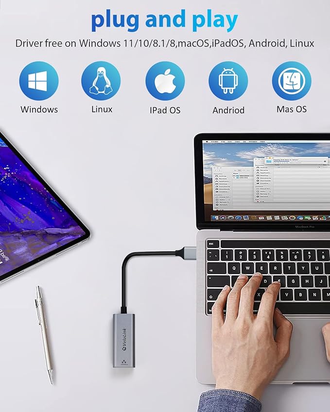 USB a to ethernet Adapter,USB gigabit 1000Mbps Plug and Play with USB 3.0, Driver Free, RJ45 LAN Network Dongle Compatible with Nintendo Switch, Laptop, PC, MacBook, Windows, macOS, Linux