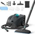 GROBELL Steam Cleaner: 40s Fast Heating-0.66Gal (2.5L) Large Tank-21 PCS Kit-No Cooling-Refill Anytime-Detachable Hose Steamer Mop for Home Grout Tile Shower Floor Cleaning Black